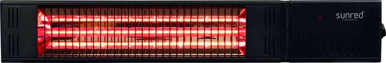 Infraraudonųjų spindulių šildytuvas SUNRED RDS-15W-B, 1500 W, juoda