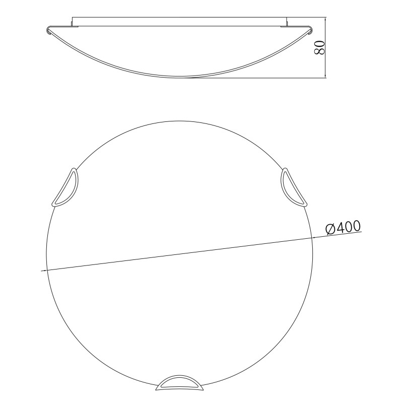 Lubinis šviestuvas GLOBO Calimero, 3 x E27, 60W, su stiklu, ø40 x 8 cm - 3