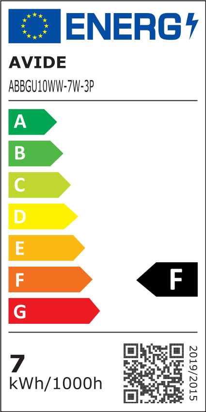 LED lemputė AVIDE, GU10, 7W (=47W), 3000K, 220-240V, 610 lm, 110° 3VNT - 3