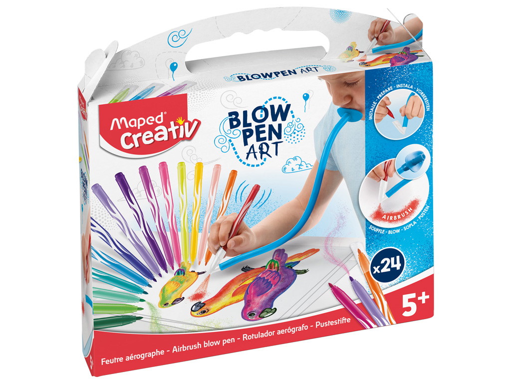 Pučiamų flomasterių komplektas MAPED Creativ Blow Pen, 24 vnt-0