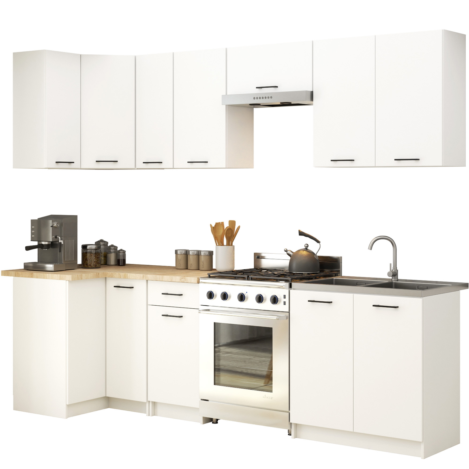 Kampinė pakabinama virtuvės spintelė Akord Furniture Factory Oliwia H720, balta, 60 cm x 30 cm x 72 cm - 6