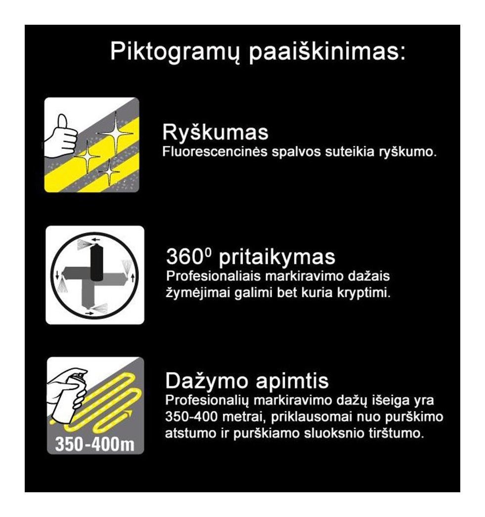 Purškiami markiravimo fluorescenciniai dažai COLORMARK ALLROUNDMARKER, geltonos sp., 500 ml - 3
