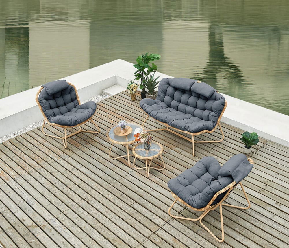 Lauko baldų komplektas RODOS CAFFE, Natural/Grey - 5