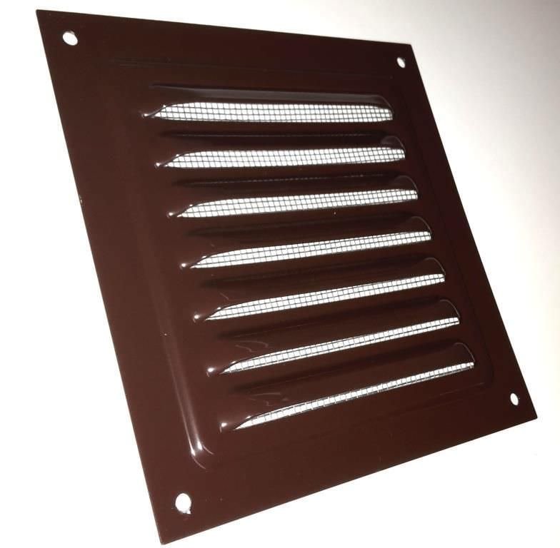 Metalinės ventiliacijos grotelės MVM125SR, 125 x 125 mm, rudos sp.