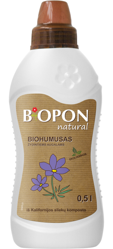 Biohumusas žydintiems augalams BIOPON NATURAL, 0,5 L-0
