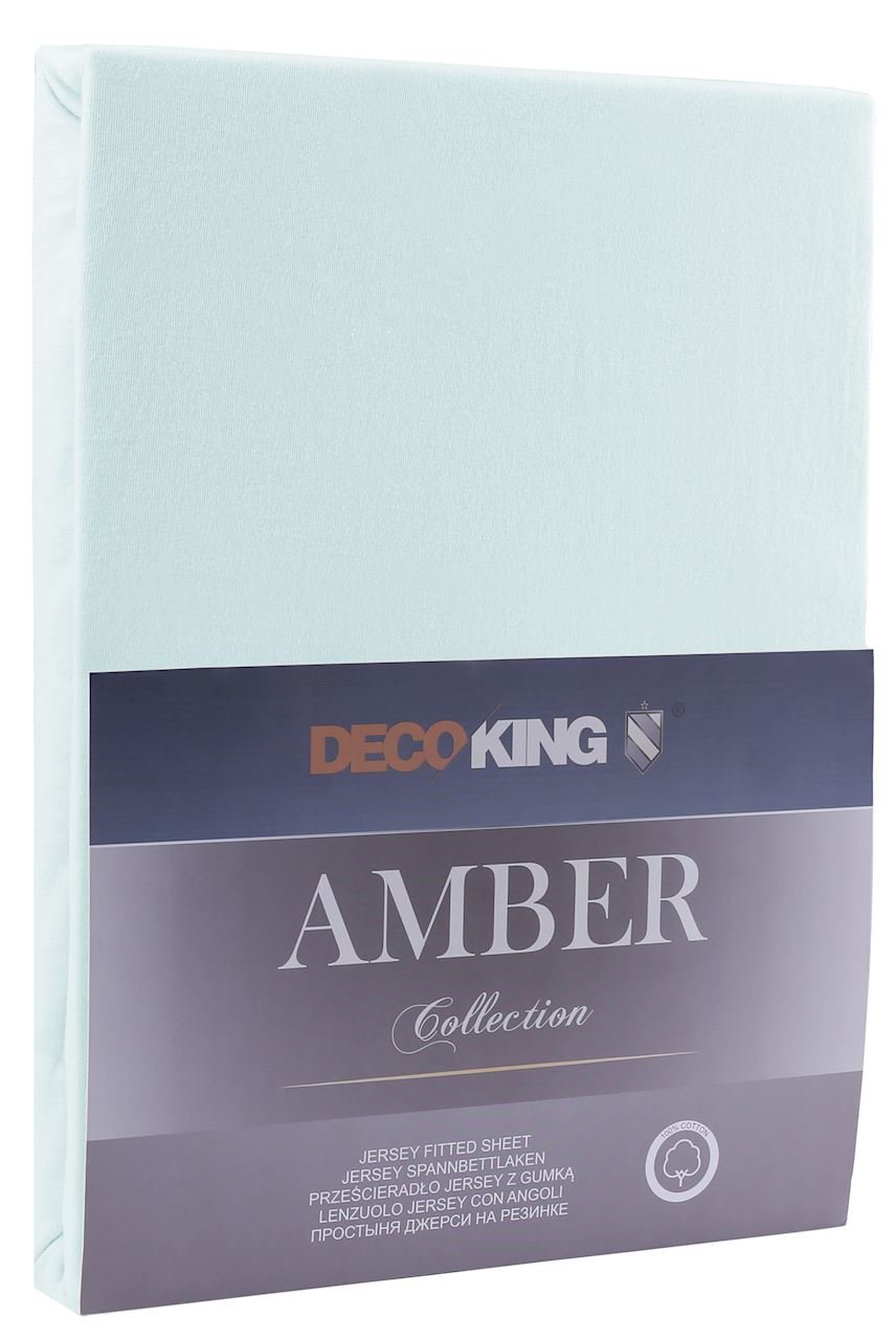 Jersey paklodė su guma Decoking AMBER Mint, 200x200 cm