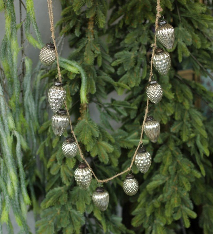 Girlianda GLASS BALLS, sidabrinės sp., 6 x 6 x 120 cm - 2