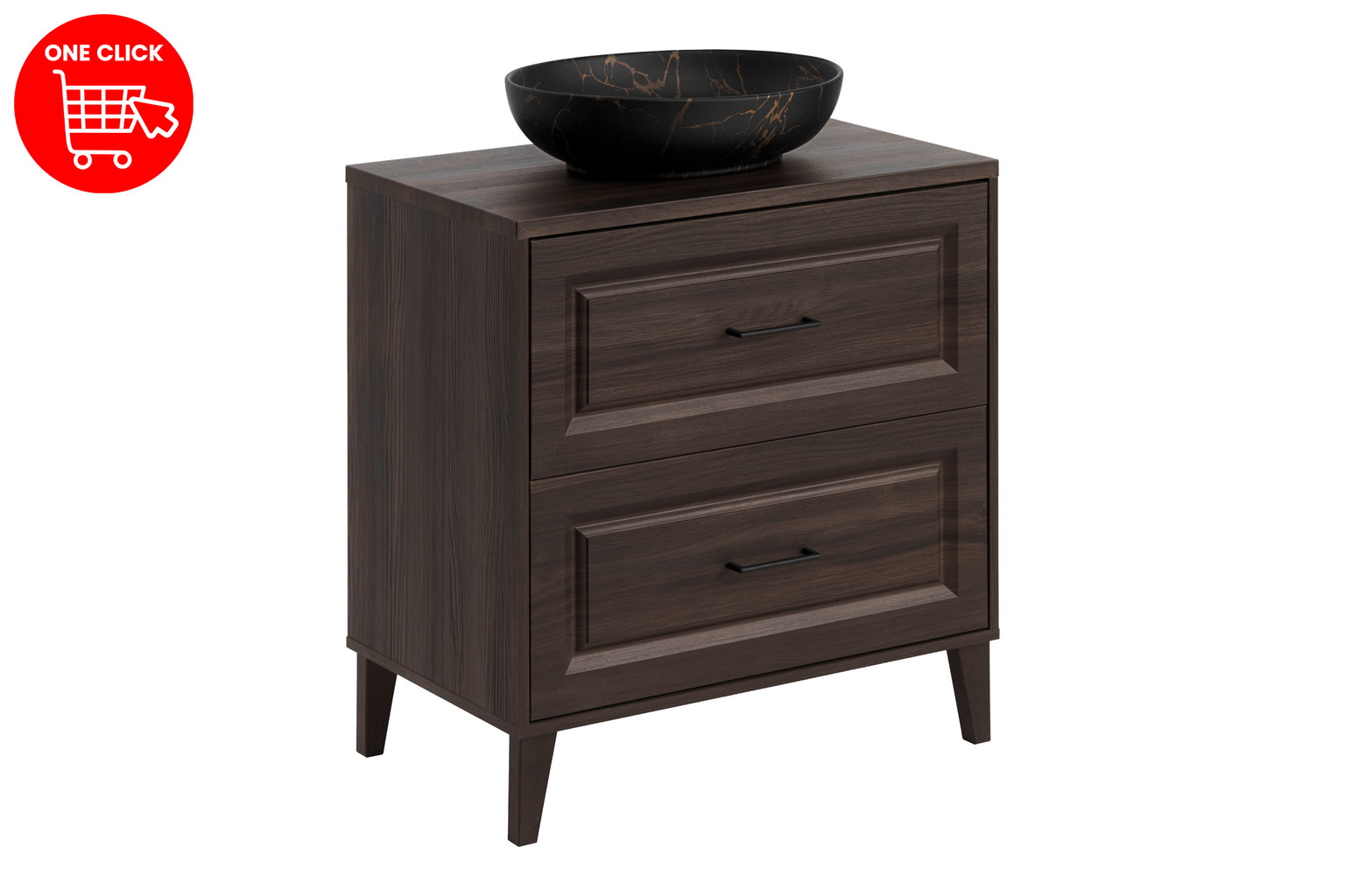 Vonios baldų komplektas COMAD Dorothy Ristretto 80 su stalviršiu ir praustuvu Mona, 80 cm - 3