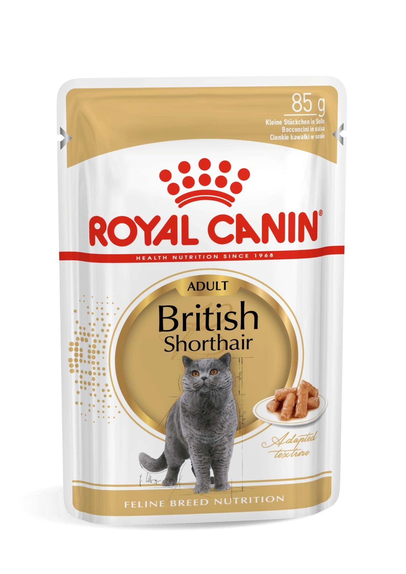 Šlapias britų trumpaplaukių kačių ėdalas ROYAL CANIN BRITISH SHORTHAIR WET, 85 g x 12 vnt.