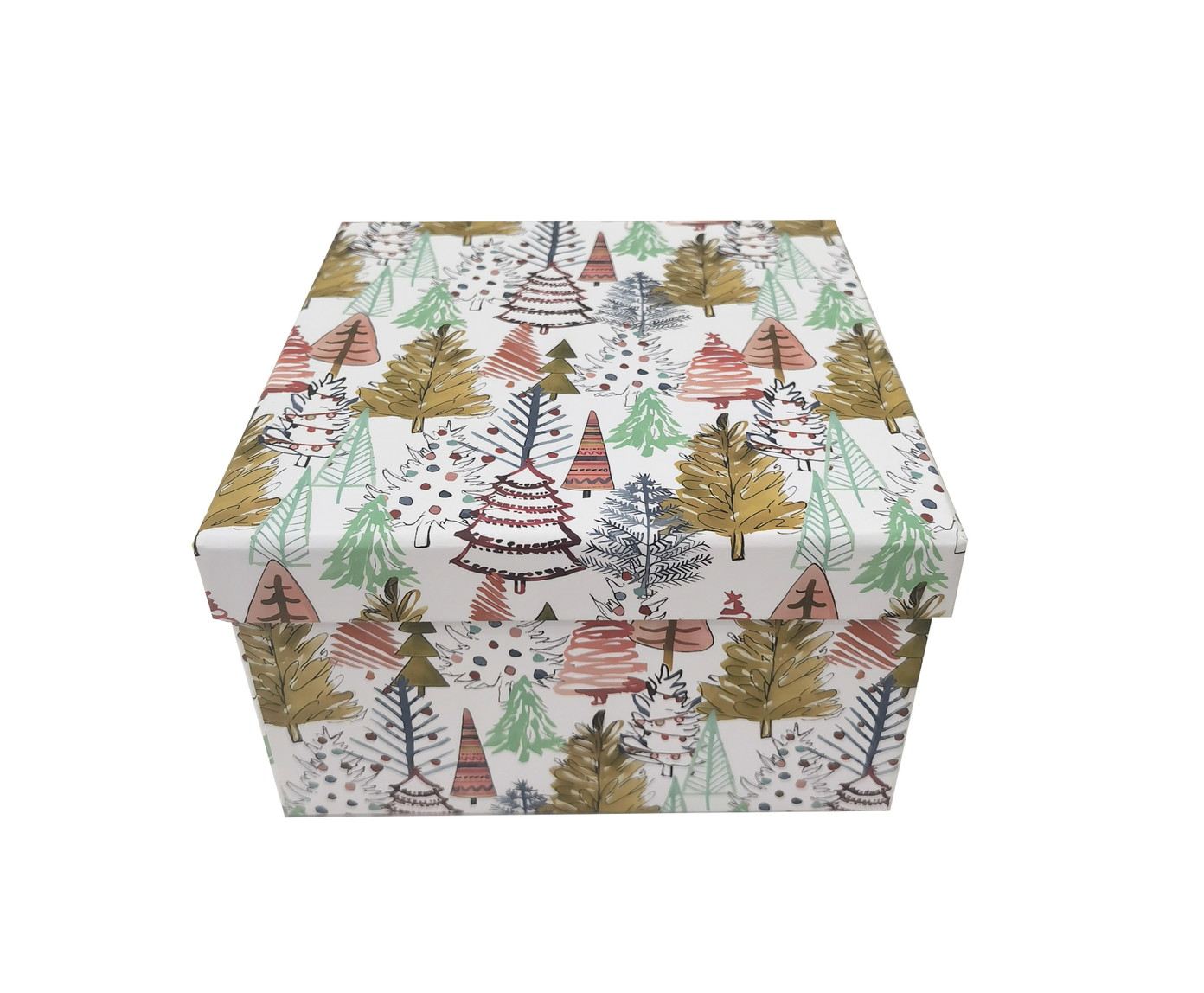 Dovanų dėžutė CHRISTMAS, įvairių rūšių, 18 x 18 x 10 cm-0