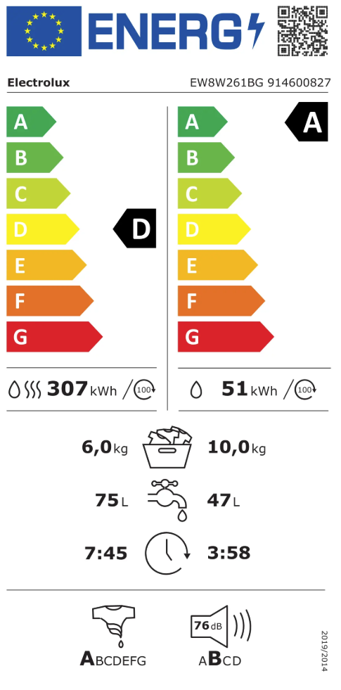 Juodos spalvos skalbyklė su džiovinimu Electrolux EW8W261BG - 3