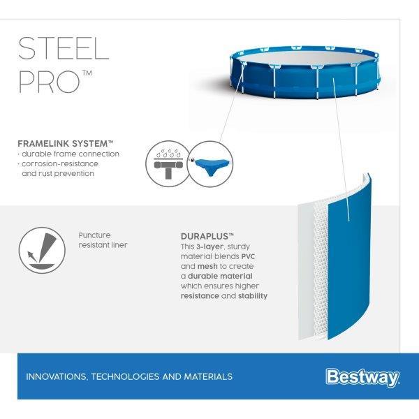 Baseino rinkinys STEEL PRO, 10' x 30"/3,05 m x 0,76 m - 4