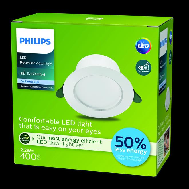 Įleidžiamas LED šviestuvas PHILIPS DIAMOND CUT UE, 2,2W, 4000K, 345lm, IP20, Ø10,5x4,95cm-1