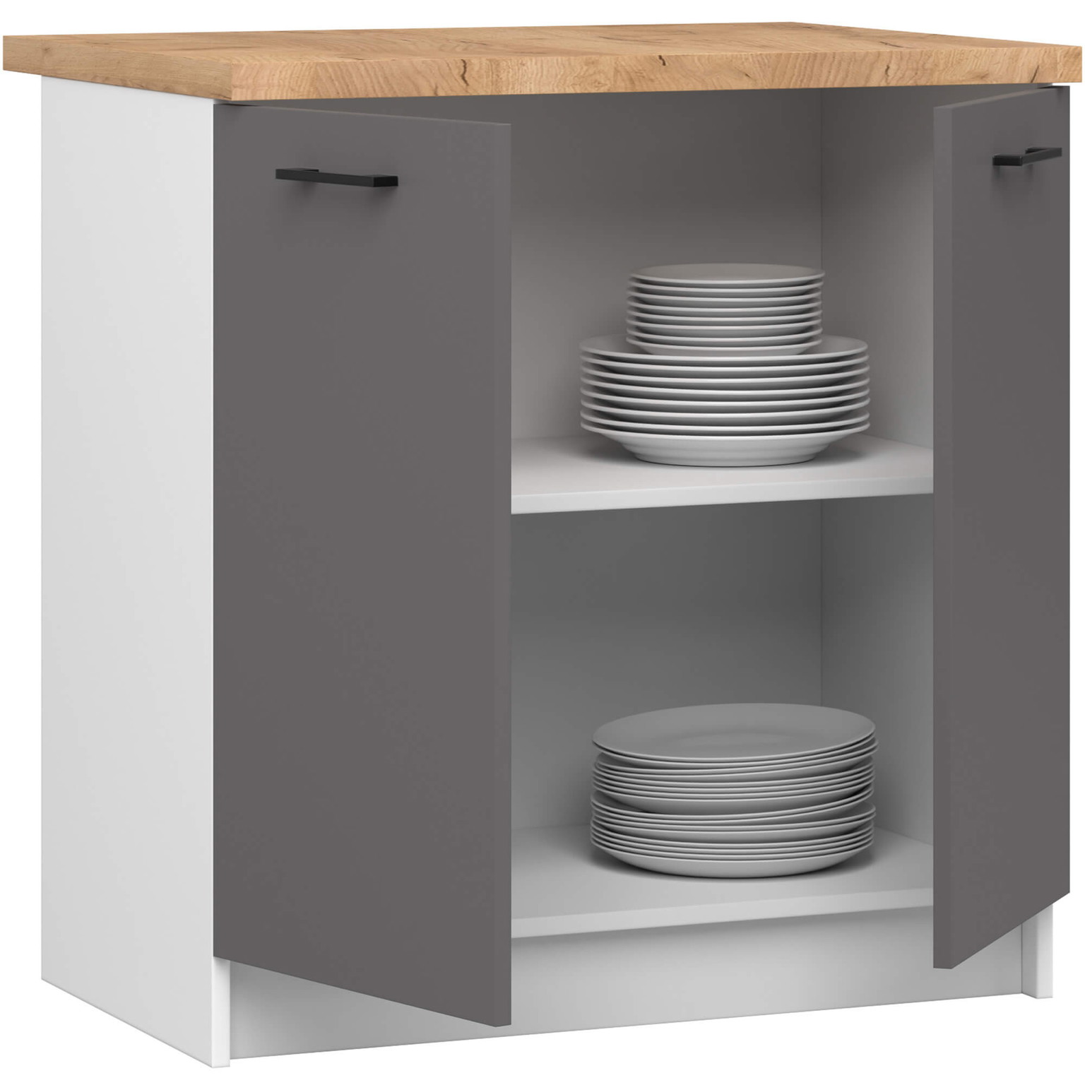 Virtuvės spintelė OLIVIA S80, balta/betono-1