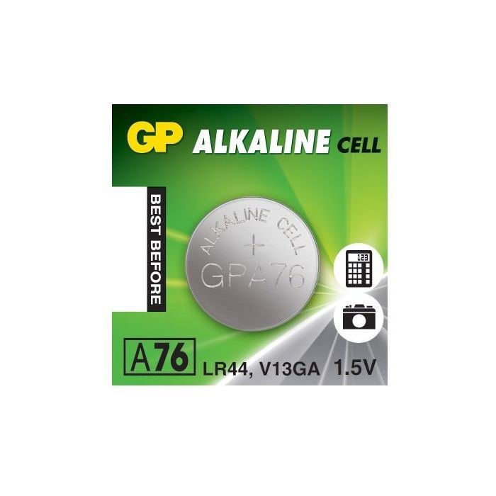 Elementas GP Alkaline, A76, LR44, 1,5 V