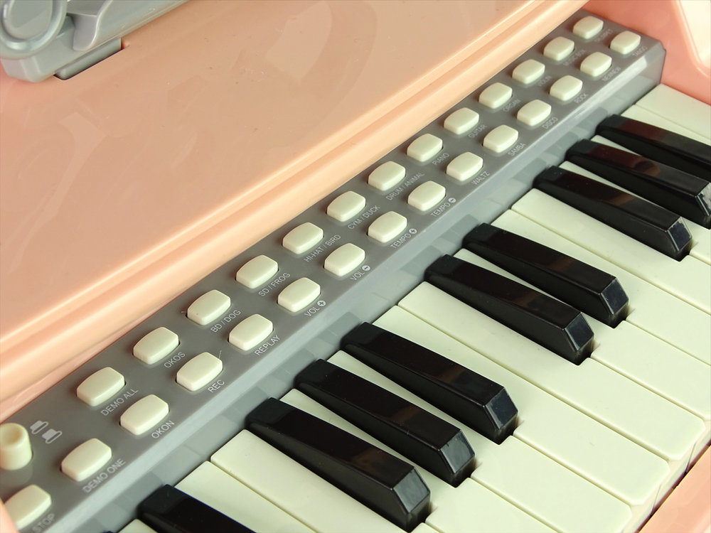 Vaikiškas elektrinis pianinas su kėdute, rožinis - 7