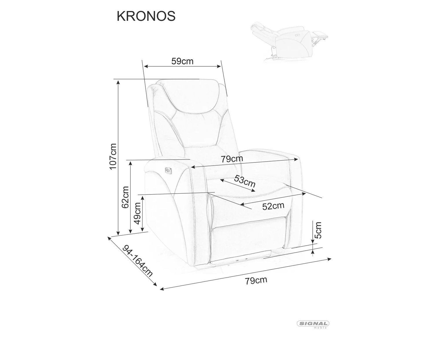 Fotelis KRONOS, rudas - 7