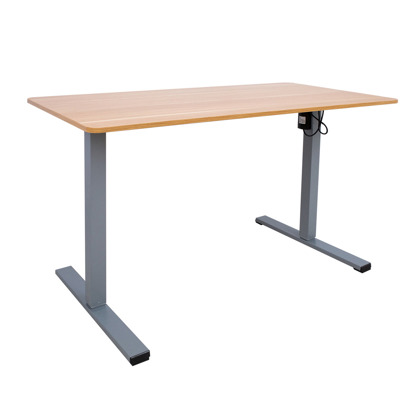 Rašomasis stalas su pakėlimo mechanizmu ERGO OPTIMAL, 140x70 cm, ąžuolo/pilka-0