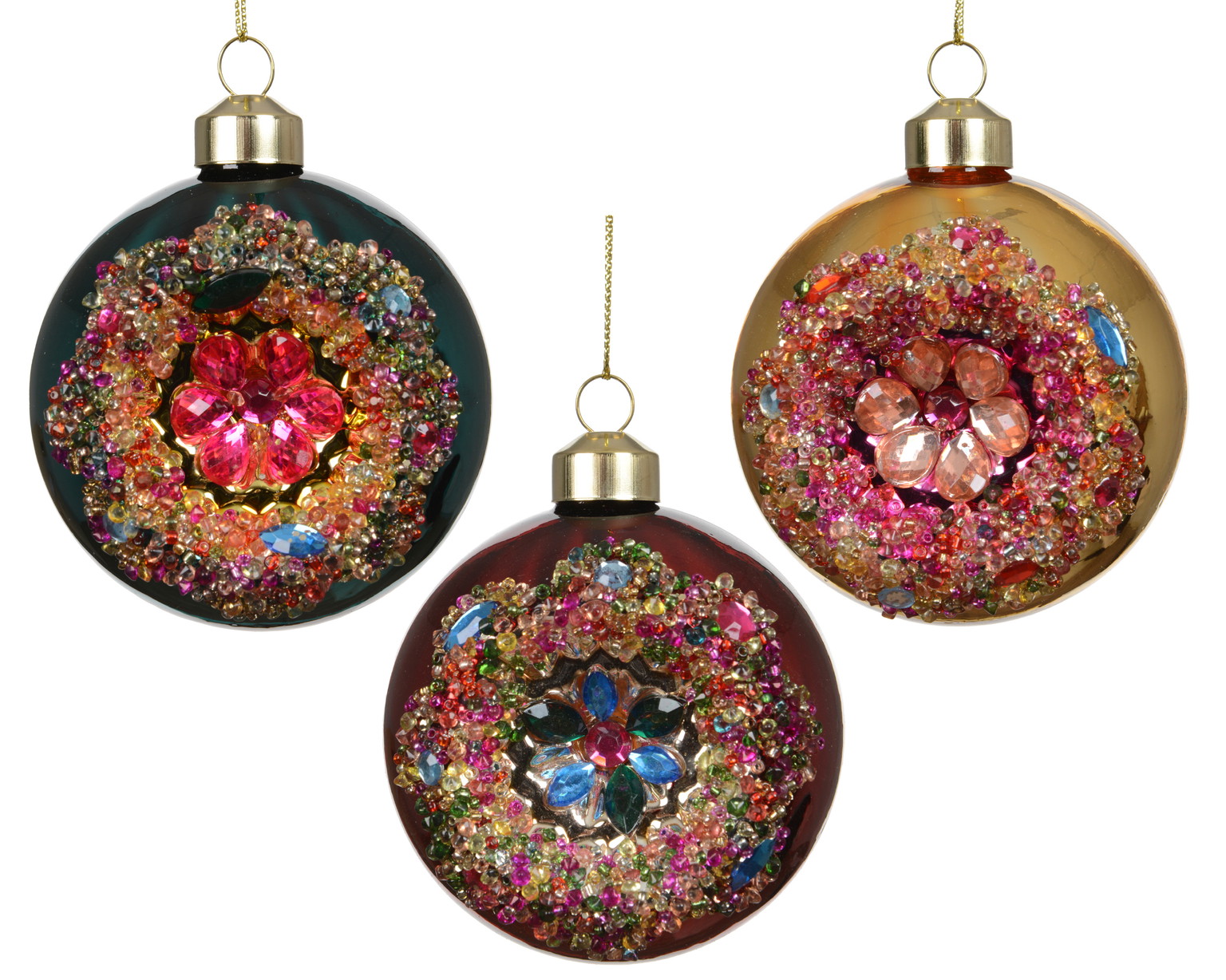 Stiklinis kalėdinis eglės žaisliukas BAUBLE SPARKLE, 3 spalvų, 8 cm, 1 vnt