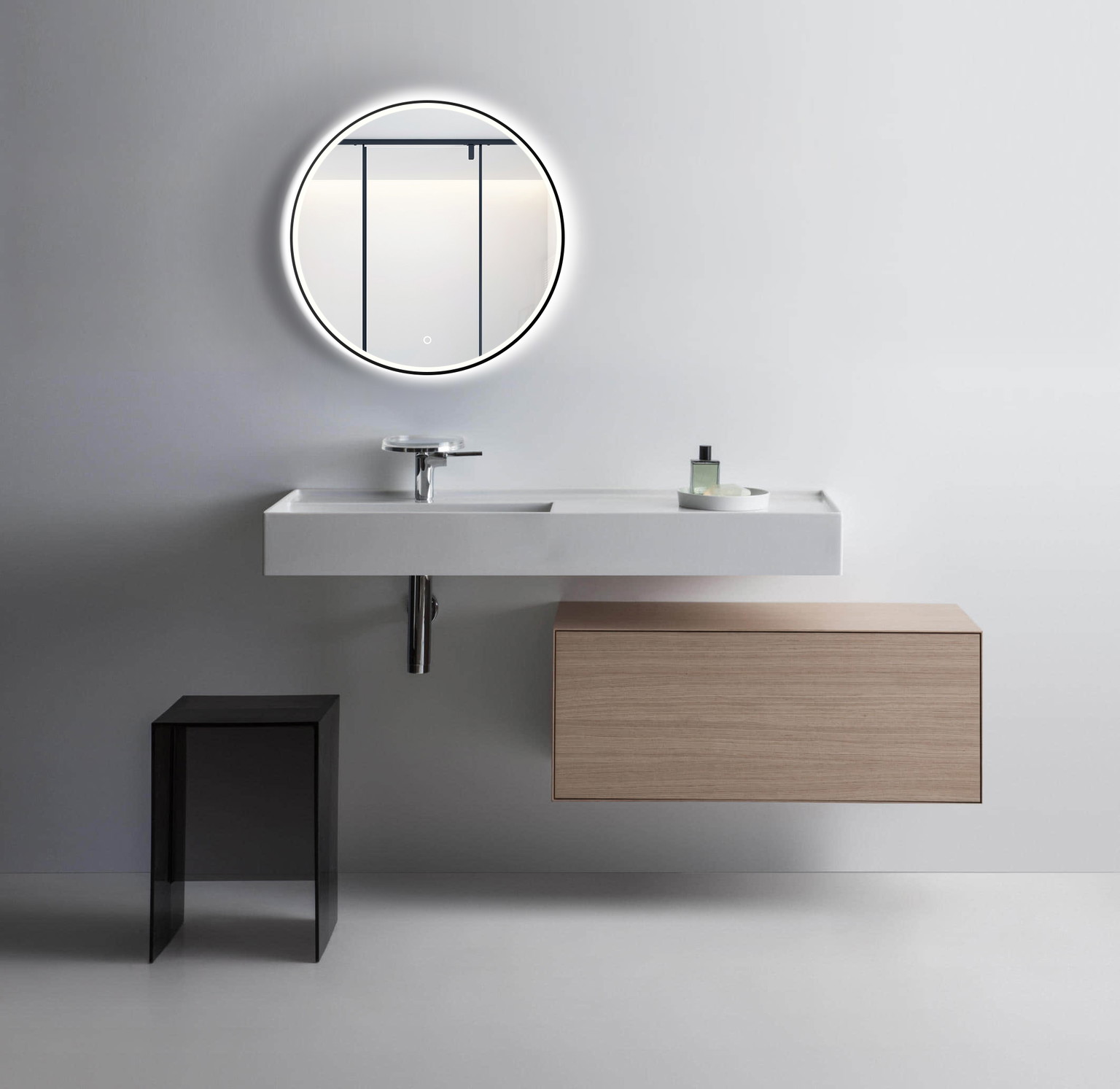 Vonios veidrodis VENTO PARMA, LED 5000-5500K, apvalus, antirasojimo funkcija, Ø80 cm - 2