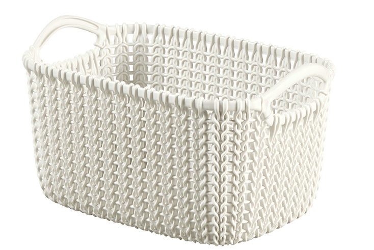 Plastikinis krepšys CURVER KNIT, pieno baltumo spalvos, h17 x 30 x 22 cm, 8 L-0