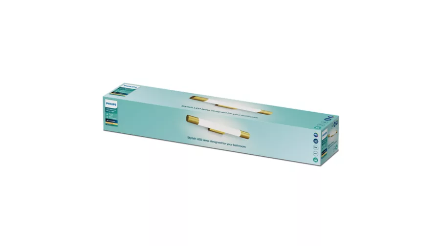 Veidrodžių LED šviestuvas PHILIPS ROVER RD, IP44 5W 2700K 730lm žalvario sp 44,2x5x7,2cm - 3