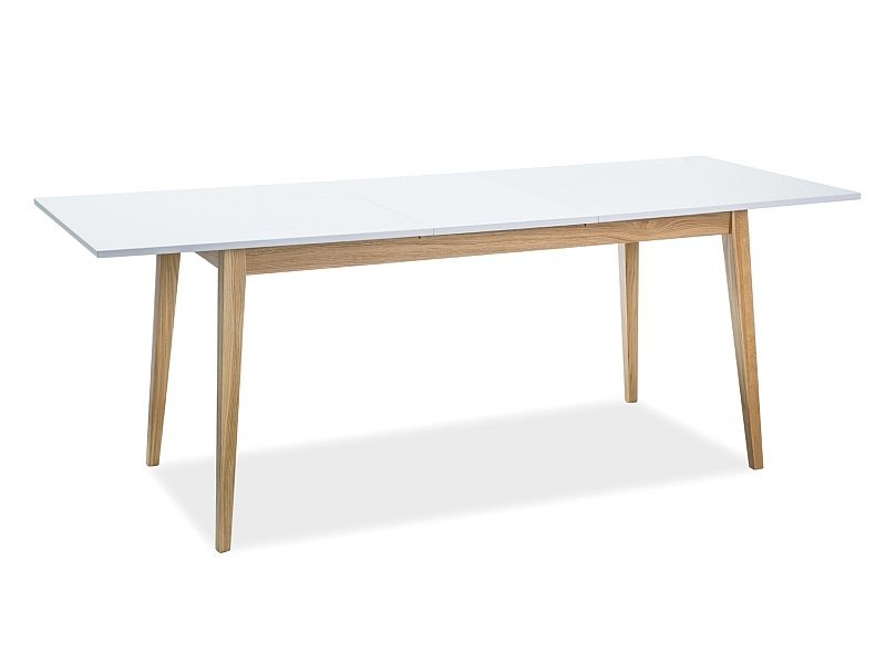 Valgomojo stalas CESAR, 120 x 68 cm, balta/ąžuolo