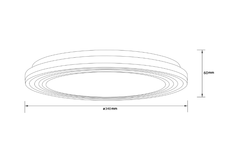 Lubinis LED šviestuvas BRILLIANT KOBANA, 24 W, 3000 K, 2400 lm, Ø 34 x 6 cm - 5