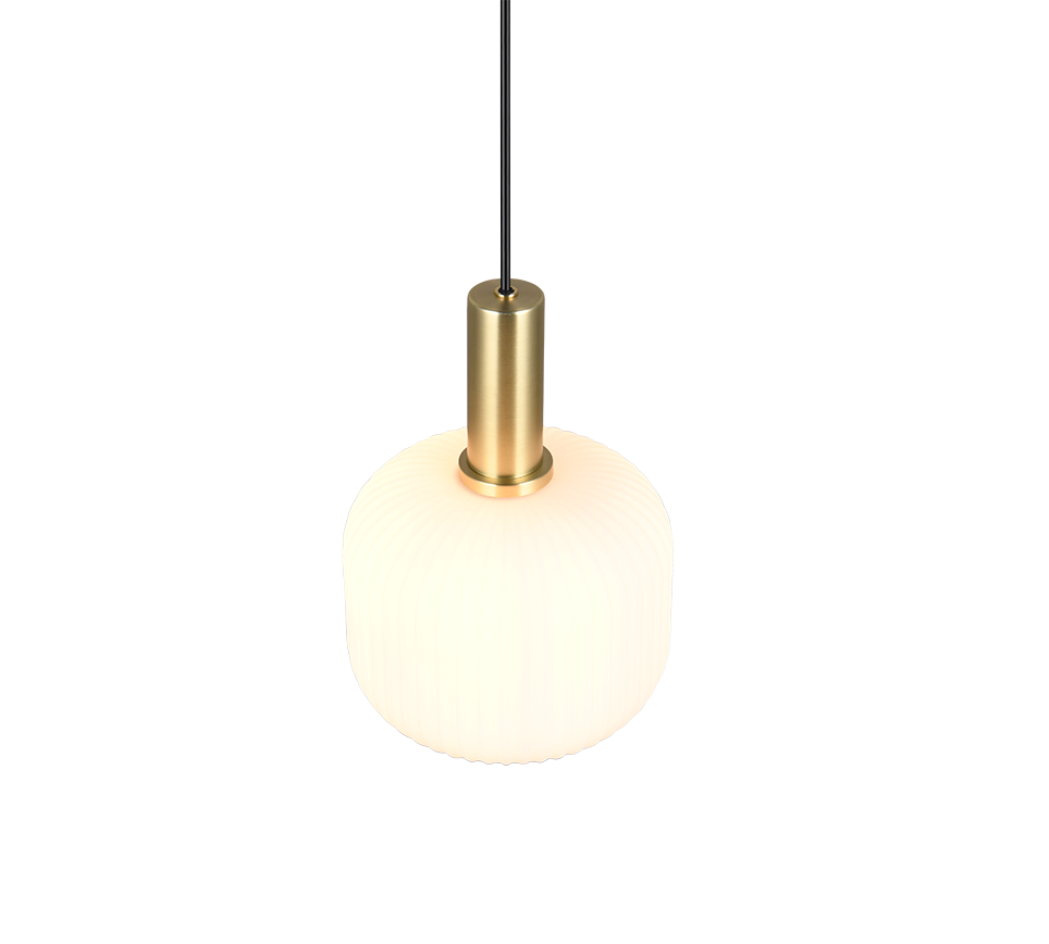 Pakabinamas šviestuvas TRIO DIVA ,1xE27 max 1x10W, žalvario/baltos sp Ø20x150cm-1