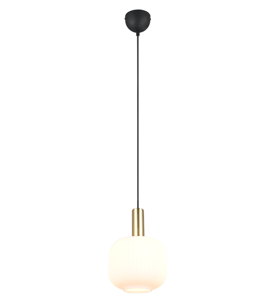 Pakabinamas šviestuvas TRIO DIVA ,1xE27 max 1x10W, žalvario/baltos sp Ø20x150cm-0