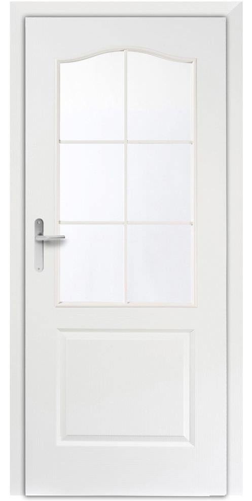 Durų varčia DOMIDOR CAMDEN, baltos sp., su stiklu, 744 x 2030 mm, dešinė