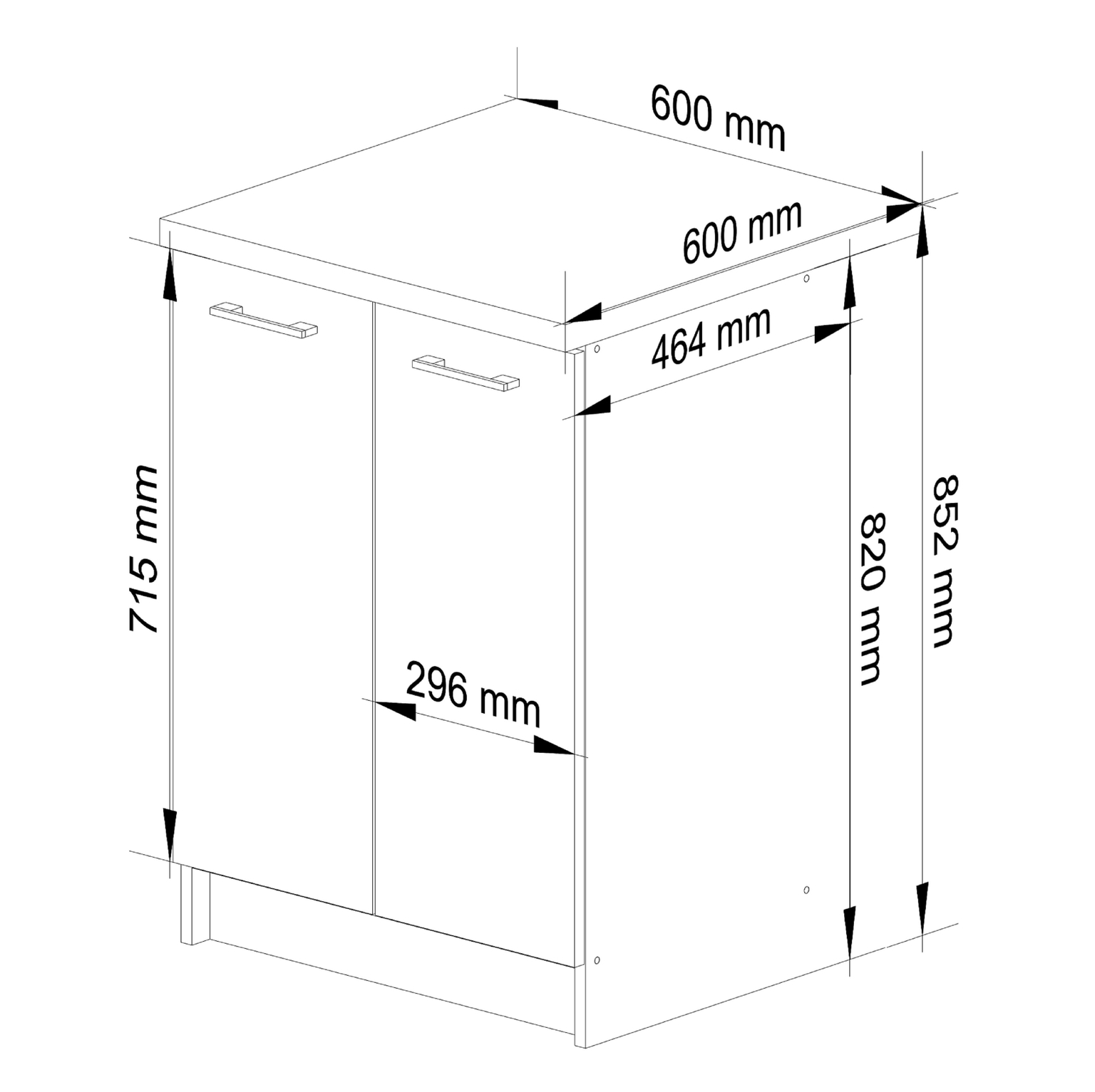 Virtuvės spintelė OLIVIA S 60 cm, balta - 3