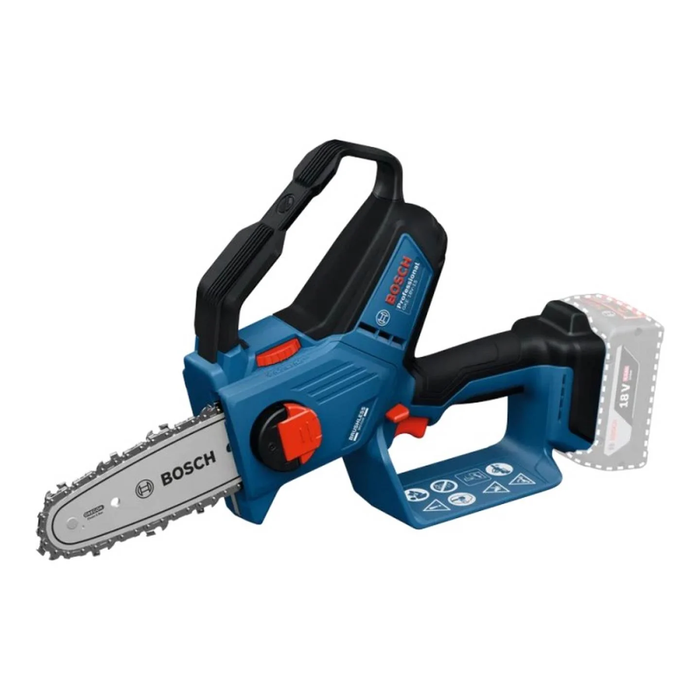 Akumuliatorinis grandininis genėjimo pjūklas BOSCH GKE 18V-15, 18 V, 15 cm, be akumuliatoriaus-0