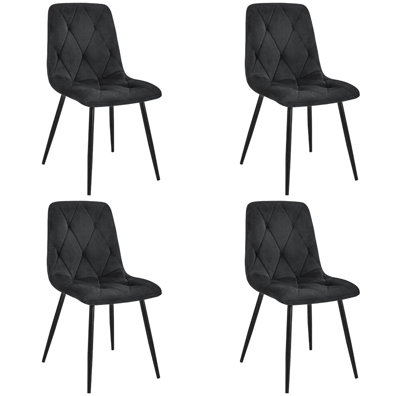 4-ių kėdžių komplektas SJ.3, juoda
