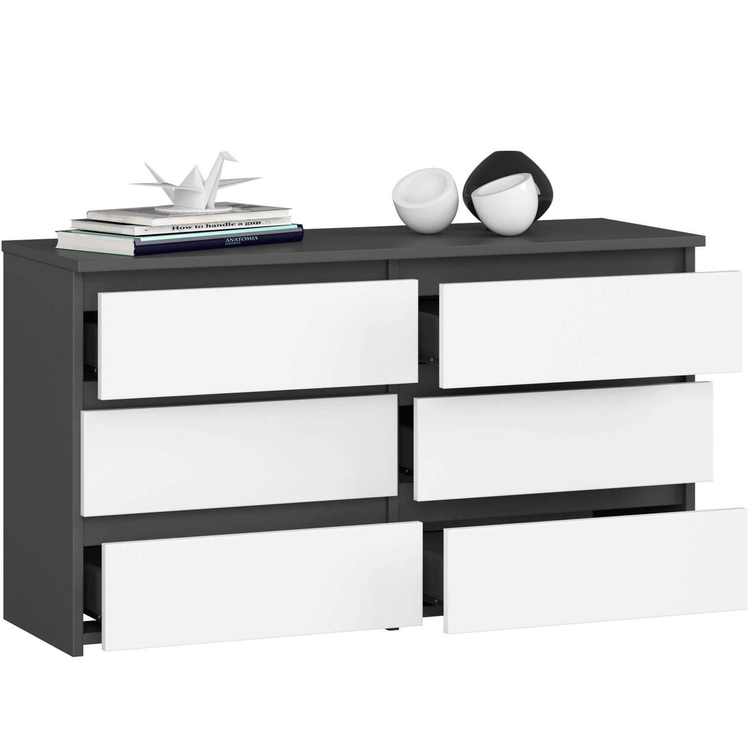 Komoda  CL100, pilka/balta-1