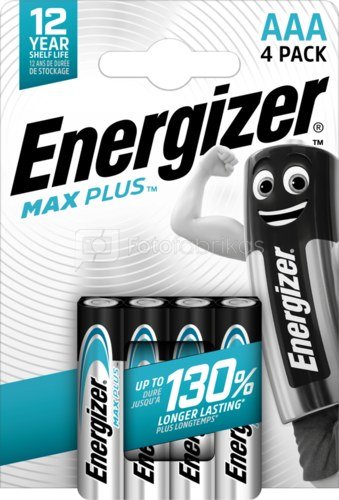 Elementai ENERGIZER Max Plus, AAA LR03, E92 BP4 CEE, 4 vnt-0
