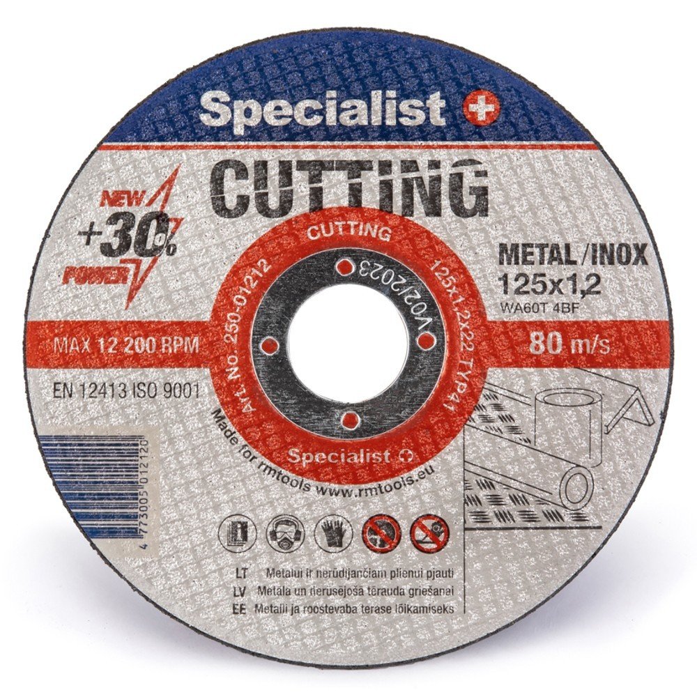 Metalo pjovimo diskas SPECIALIST+ Cutting, 125 x 1,2 x 22 mm