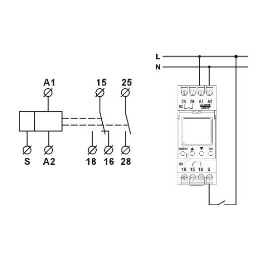 Skaitmeninė multifunkcinė laiko relė, LCD ekranas, 24 režimai, 24-240V, AC/DC, 50/60 Hz - 3