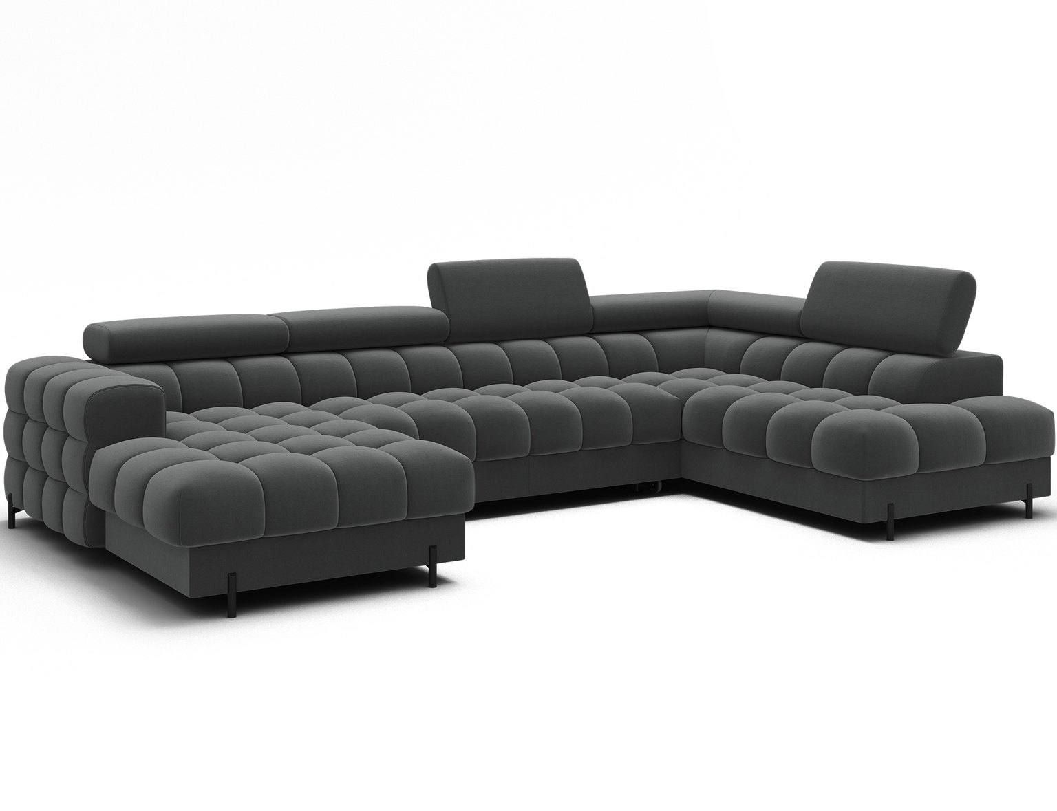 Kampinė sofa - lova Feraria Sola 06, tamsiai pilka sp., kairinė, 202 x 358 cm x 93 cm - 3