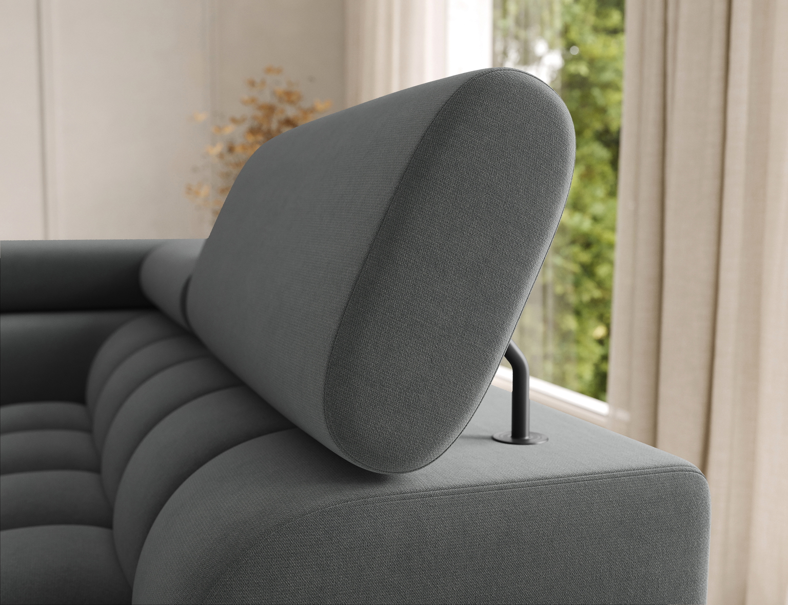 Kampinė sofa - lova Feraria Sola 06, tamsiai pilka sp., kairinė, 202 x 358 cm x 93 cm - 8