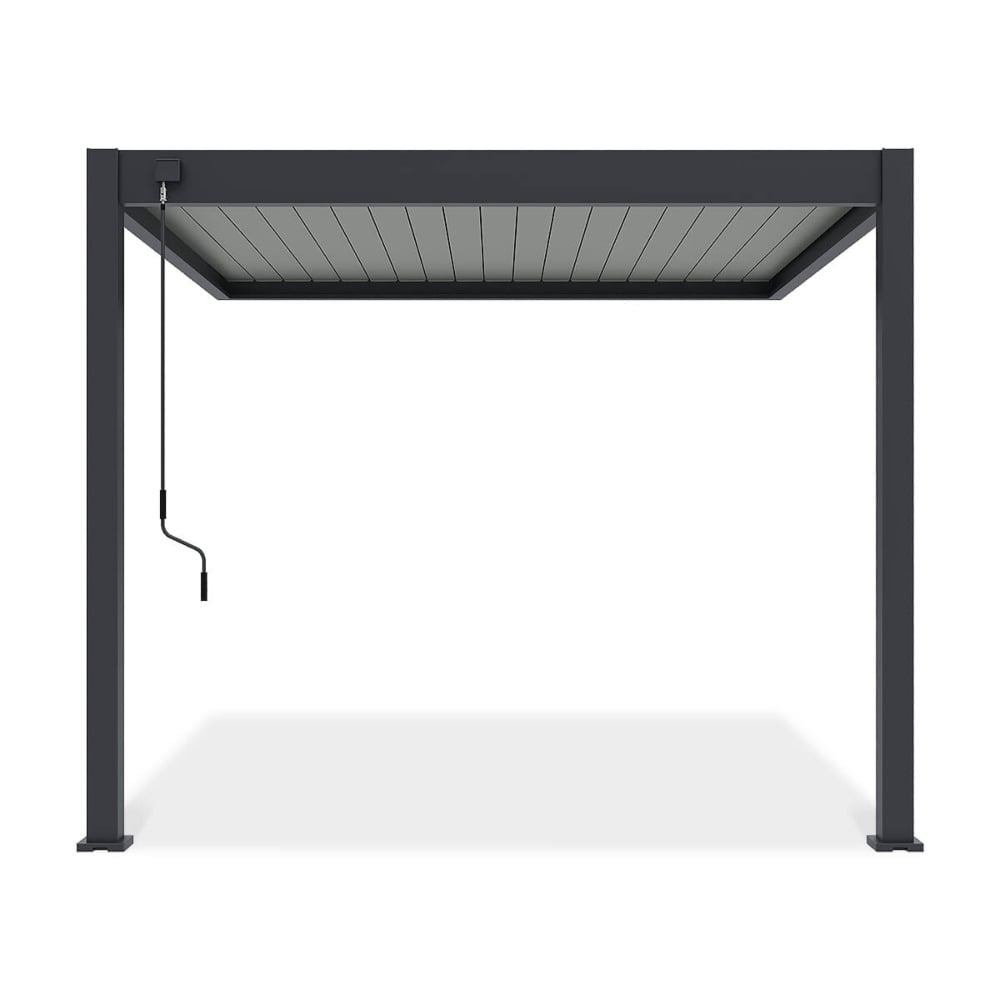 Pavėsinė Pergola ELEGANCE WALL 3x3, Anthracite/Light Grey, montuojama prie sienos - 3