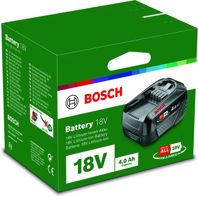 Akumuliatorius BOSCH PBA, 18 V, 4,0 Ah Li-ion, Green - 3
