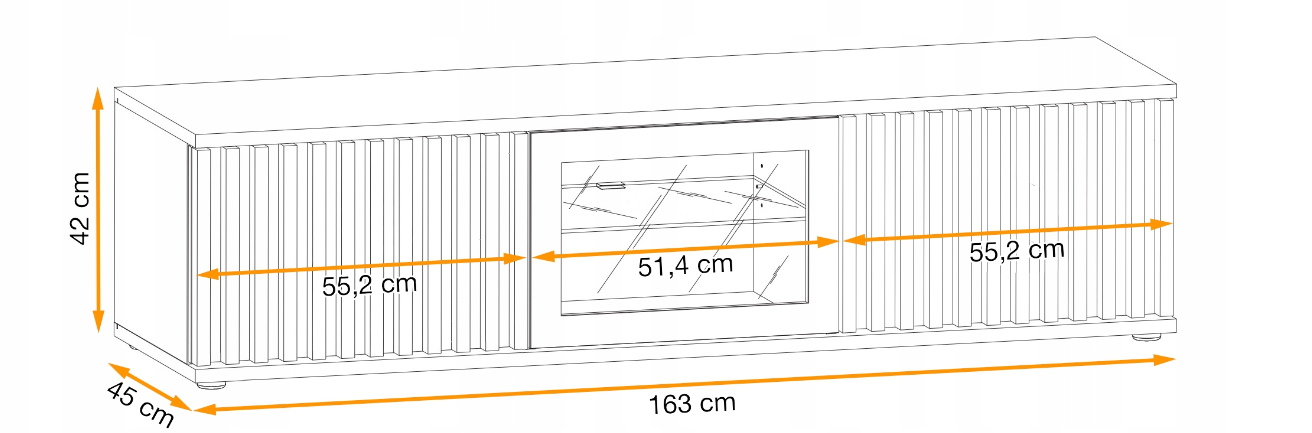 TV spintelė su LED apšvietimu Cameron, ąžuolo/juoda - 5