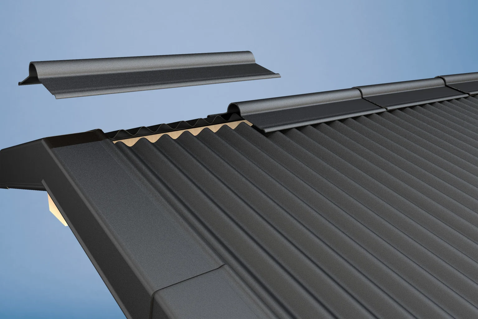 Banguotas bituminis lakštas GUTTAPRAL K9, juodos sp., 2000 x 855 mm - 3