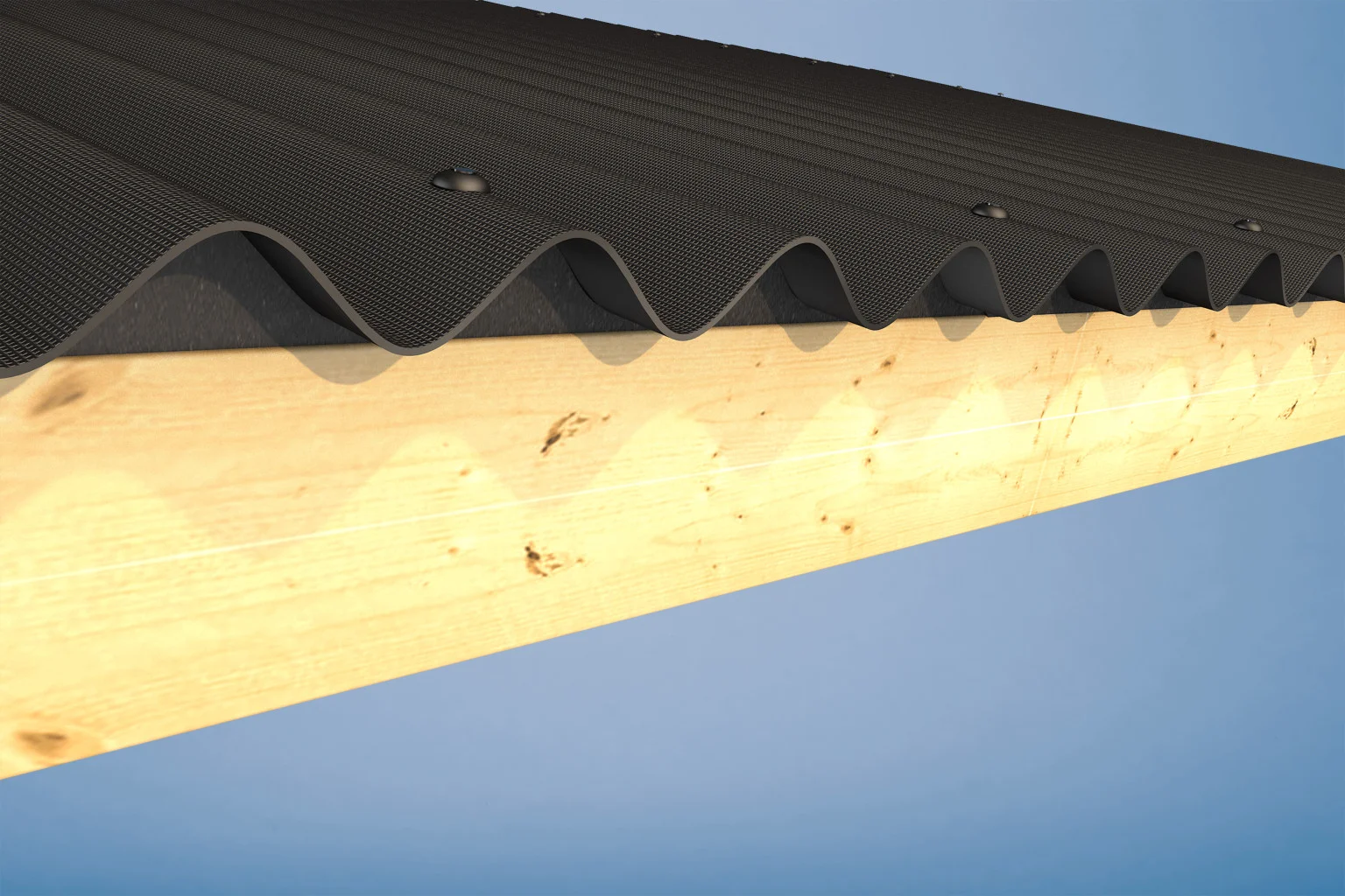 Banguotas bituminis lakštas GUTTAPRAL K9, juodos sp., 2000 x 855 mm-1