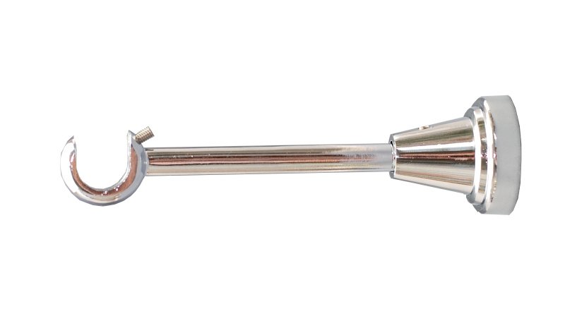 Karnizo laikiklis GRAL, metalinis, viengubas, blizgios sidabro sp., L14 cm, Ø 16 mm