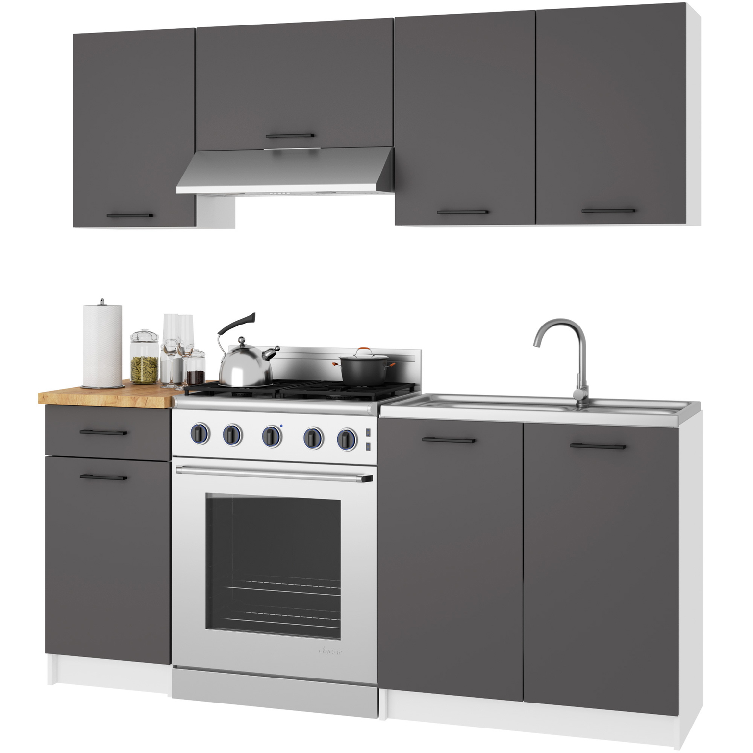 Virtuvės spintelė OLIWIA S40 SZ1, balta/betono - 4