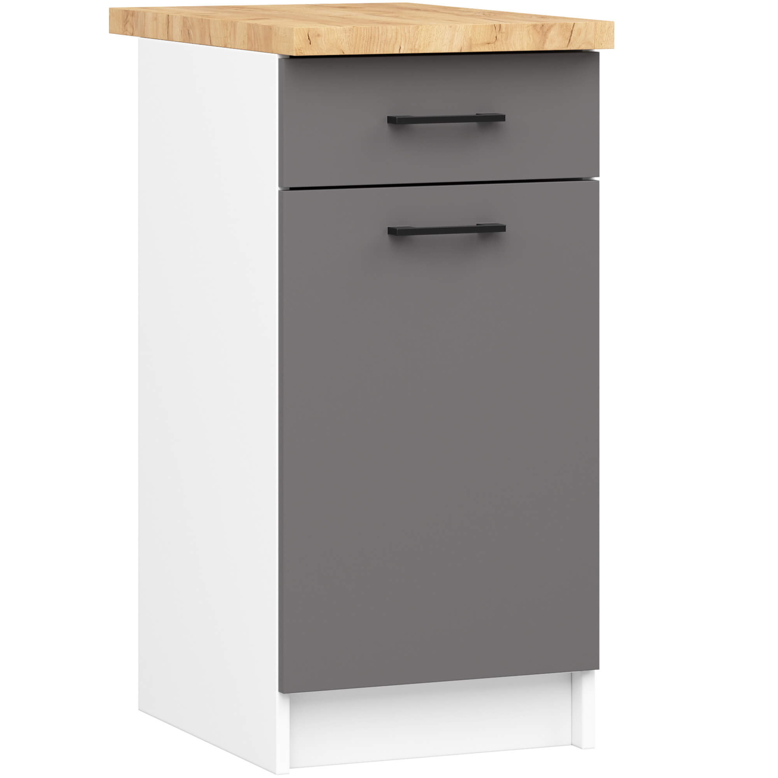 Virtuvės spintelė OLIWIA S40 SZ1, balta/betono-0