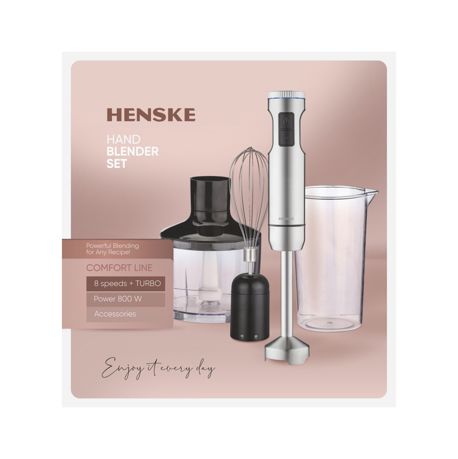 Smulkintuvas su priedais HENSKE 800W-1