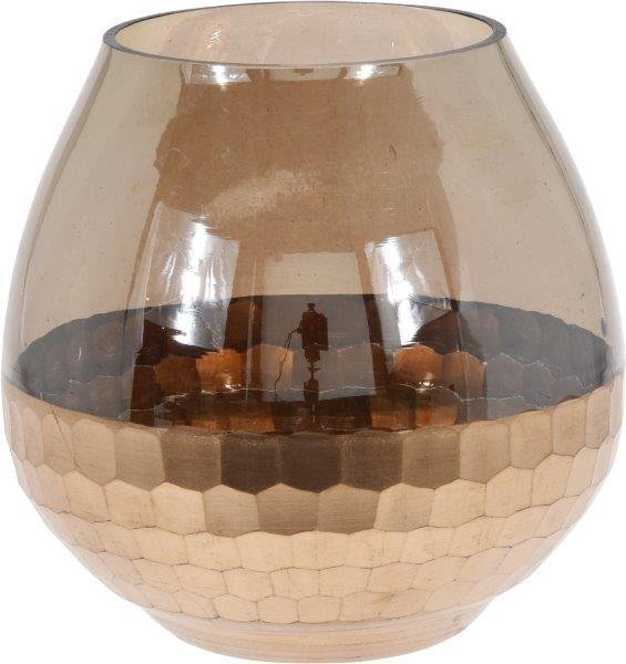 Stiklinė žvakidė HONEYCOMB, rudos sp., 10 x 10,5 cm - 1